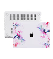MacBook Pro Retina Kılıf HardCase A1425 A1502 2012/2015 Uyumlu Kılıf Flower02 (Siyah-Pembe)