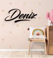 BK Gift Kişiye Özel İsimli Ahşap Duvar Yazısı-1 (Siyah)