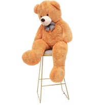 80 cm Papyonlu Peluş Ayıcık - % 100 YERLİ ÜRÜN (Kahverengi)