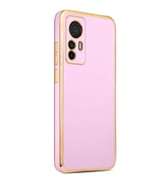 Xiaomi Mi 12T Kılıf Zore Bark Kenarları Altın Renk Kılıf (Lila)