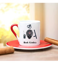 Bekçi Türk Kahvesi Fincanı (Kırmızı)