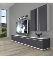 Decoraktiv Eko 5220T Mdf Tv Ünitesi Tv Sehpası (Beyaz - Antrasit)