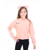 Toontoy Kız Çocuk Baskılı Sweatshirt (Somon)