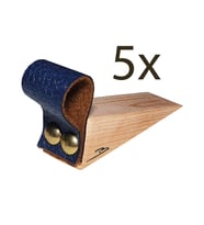 Barış Dizayn Premium 5 Renk 6 seçenekli Deri Kapı süslü altlığı kapı stoperi stopper kapı durdurucu (5li paket) (Lacivert)