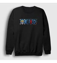 Presmono Unisex Beyaz Anime One Piece Sweatshirt 135113tt (Siyah)