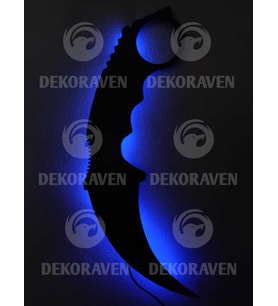 Karambit Led Işıklı tablo (Mavi)