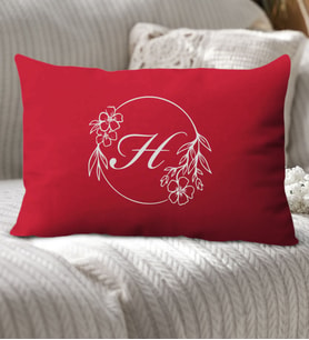 BK Gift Kişiye Özel Harfli Premium Kumaş Dikdörtgen Kırlent Yastık-5 (5 Farklı Renk Seçeneği), Arkadaşa Hediye, Ev Hediyesi, Doğum Günü Hediyesi (Kırmızı)