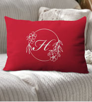 BK Gift Kişiye Özel Harfli Premium Kumaş Dikdörtgen Kırlent Yastık-5 (5 Farklı Renk Seçeneği), Arkadaşa Hediye, Ev Hediyesi, Doğum Günü Hediyesi (Kırmızı)