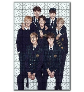 Cakapuzzle BTS Kore Pop Okul Üniformalı Puzzle Yapboz MDF (Ahşap) (1000 Parça)