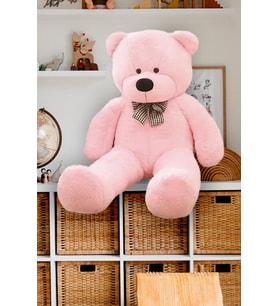 95 cm Papyonlu Peluş Ayıcık Hediyelik (Pembe)