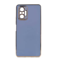 Xiaomi Redmi Note 10 Pro Kılıf Kenarları Gold Kamera Korumalı Renkli Pastel Silikon Mor BARK (Açık Mavi)