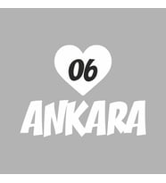Kalpli 06 Ankara Araba Sticker siyah 20x15 CM (Beyaz)
