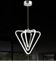 Üçgen 3'Lü Oturma Odası Led Avize (Krom)