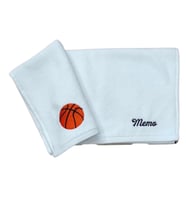 Alice Atelier İsme Özel %100 Pamuk Spor Basketbol Topu İşlemeli Basketbol Havlusu Kırmızı, Mavi, Siyah, Beyaz, Gri (Beyaz)