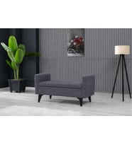 Toffet Bench Puf - Modern, Fonksiyonel ve Konforlu Kollu Bazalı Yüksek Ayaklı (Gri)