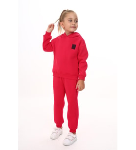 Toontoy Kız Çocuk Kapüşonlu Chıc Nakışlı Eşofman Takım (Fuşya)