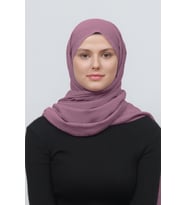 Kadın Pratik Kırışık Krinkıl Mira Tesettür Şal (Koyu Gül Kurusu)