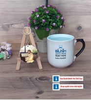 Bilişim Teknolojileri Öğretmeni Kupa Bardak Beyaz ve Fotoğraflı Ahşap Anahtarlık Hediye Öğretmenler Günü Hediyesi (Model 10)