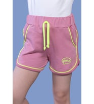 Toontoy Kız Çocuk Beli Lastikli İki Yanı Cepli Nakışlı Şort (Gül Kurusu)