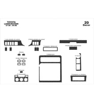 Meriç® Toyota Land Cruiser Ön Torpido Kaplama Maun 20 Parça 1996-1998 (Karbon)