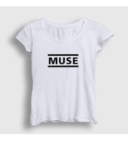 Presmono Kadın Sarı Logo Muse T-Shirt 70008tt (Beyaz)