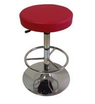 Bar Taburesi Krom Lüks Ayaklı Çemberli (Kırmızı)
