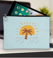 BK Gİft Yaz Temalı-6 Tablet Çantası 30x21cm(12 Renk Seçeneği), Ipad Çantası, Baskılı Tablet Kılıfı (Açık Mavi)