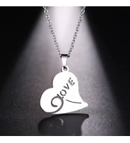 Kişiye Özel 925 Ayar Gümüş Love Kolye (Gümüş)