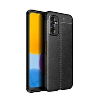 Samsung Galaxy M52 Kılıf Deri Görünümlü Slim Silikon (Siyah)
