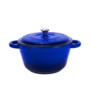 Lava Döküm Yuvarlak Tencere Döküm Demir Kapak New Heritage Serisi Çap(Ø)24cm. (Mavi)