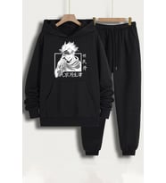 Unisex Jujutsu Kaisen Baskılı Eşofman Takımı (Siyah)