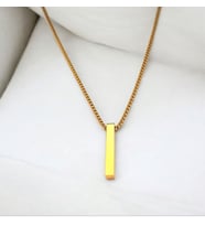 Unisex Çelik Bar Kolye Ucu (Altın)