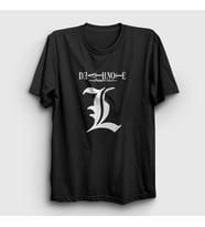 Presmono Unisex Beyaz Logo L V2 Anime Death Note T-Shirt 129793tt (Siyah)