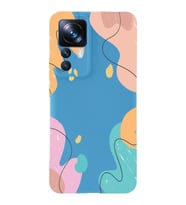 PrintiFy Xiaomi Mi 12T Uyumlu Lansman Kılıf Karışık Renkler Tasarımlı İçi Kadife Kapak (Mavi)