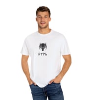 Göktürk Alfabeli Türk Yazılı Kurt Simgeli Pamuklu Tshirt (Beyaz)