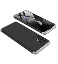 Samsung Galaxy A32 4G Kılıf 3 Parça Slim Sert Silikon Kapak AYS (Siyah-Gri)