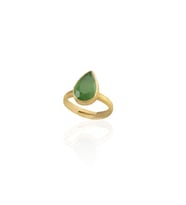 Kadir Jewellery 22 Ayar Altın Kaplama Zirkon Taşlı Ayarlanabilir Kadın Moda Yüzük (Yeşil)
