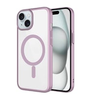 Vendas iPhone 15 Kılıf Wireless Şarj Özellikli Sert PC Zore Mat Riksos Magsafe Kapak (Pembe)