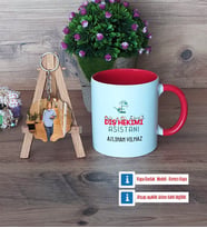 Diş Hekimi Asistanı Kupa Bardak Beyaz ve Fotoğraflı Ahşap Anahtarlık Hediye Diş Hekimi Asistanına Hediye (Model 2)
