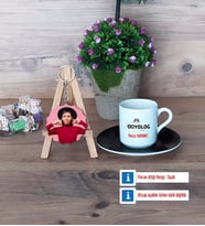 Odyolog Türk Kahvesi Fincanı Ahşap Altlıklı ve Fotoğraflı Ahşap Anahtarlık Hediye (Model 7)