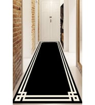 Dijital Baskılı Kaymaz Taban Yıkanabilir Modern Yolluk Ve Koridor Halısı NDU-SD-444 (Siyah)