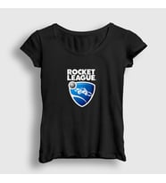 Presmono Kadın Beyaz Logo Oyun Rocket League T-Shirt 491609tt (Siyah)