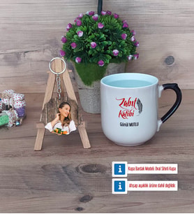 Zabıt Katibi Kupa Bardak Beyaz ve Fotoğraflı Ahşap Anahtarlık Hediye (Model 10)