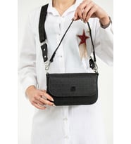 Just Polo Yeni Sezon 2 Askılı 5 Gözlü Kadın Çapraz Omuz Çantası 23x14cm Mds4090 (Siyah)