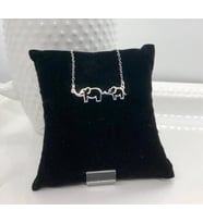 Çiftli Fil Aşk Kolyesi 925 Ayar Gümüş (Gümüş)
