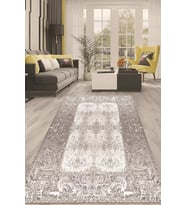 Dijital Kaymaz Taban Yıkanabilir Modern Renkli Salon Halısı Mutfak Halısı Yolluk ND-HT-349 (Gri)