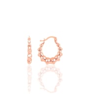 Söğütlü Silver Gümüş altın yaldızlı tırtıl şarnel küpe (Rose)