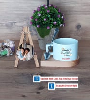 Anneler Günü Hediyesi Kupa Bardak Beyaz ve Fotoğraflı Ahşap Anahtarlık Hediye (Model 8)