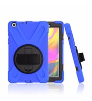 Samsung Galaxy Tab A 8.0 T290 T295 T297 Kılıf Defender Askılı Zırhlı Tank Case (Mavi)