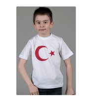 Ayyıldız Baskılı Kısa Kol Çocuk Tişört (Beyaz)